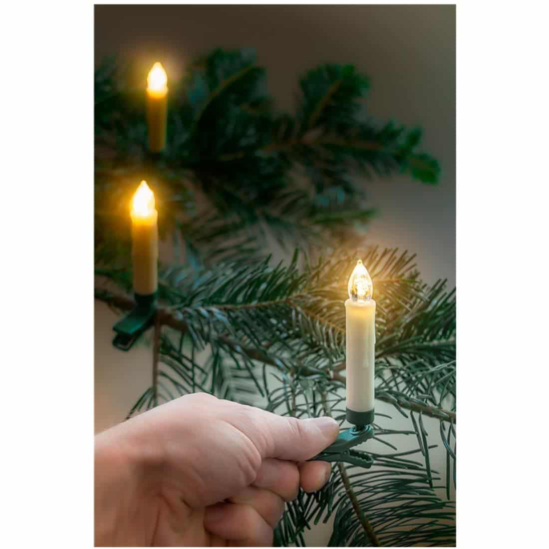 Juletræs Stearinlys - LED - Fjernbetjening - stk. - Dæmpbar - (53942) - LED Juletræslys